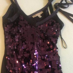 Mango Purple Satin Sequined Top